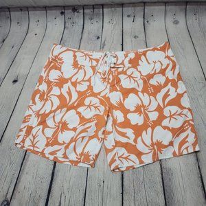 Carve Design Orange Floral Board Shorts sz 10